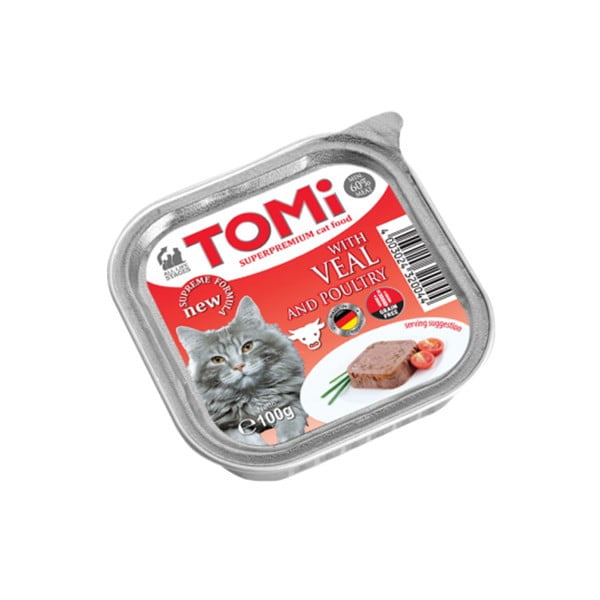 טומי מעדן לחתול  במגוון טעמים- 100 גרם