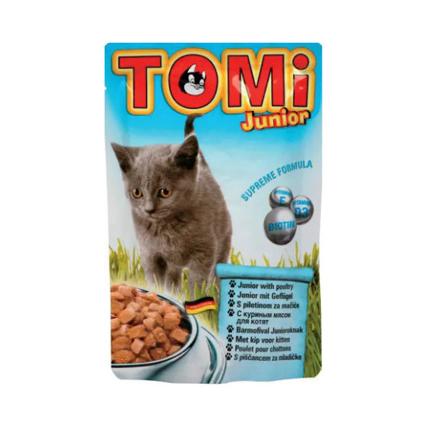 פאוץ' לחתול בטעם מגוון טעמים 100 ג TOMI