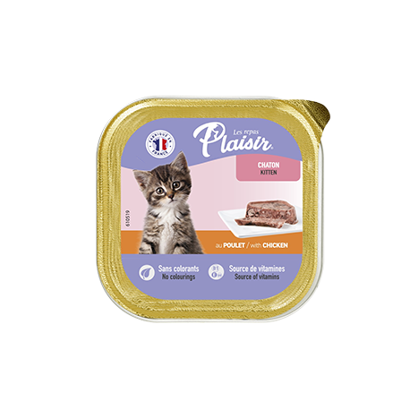 Plaisir מעדן לגור חתולים בטעם עוף וחלב
