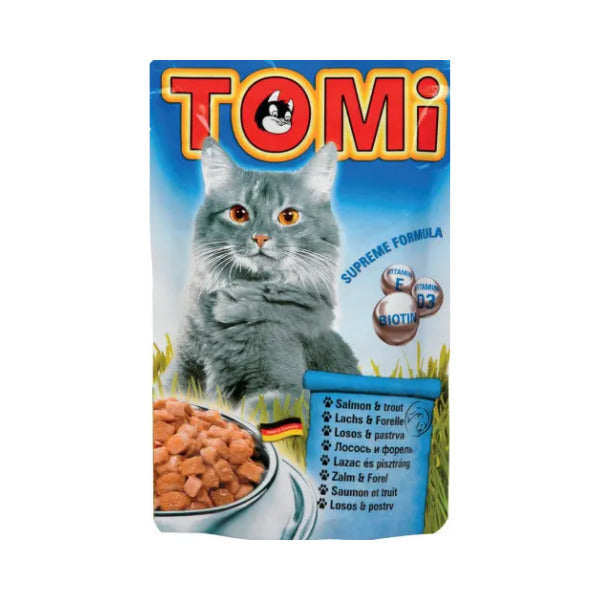 פאוץ' לחתול בטעם מגוון טעמים 100 ג TOMI