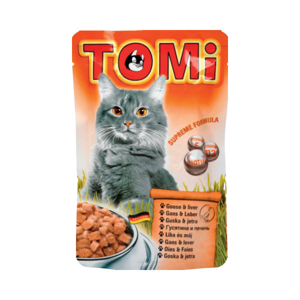 פאוץ' לחתול בטעם מגוון טעמים 100 ג TOMI